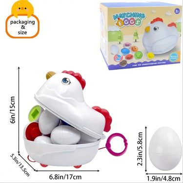 12Pcs Montessori Hen Matching Eggs Toy